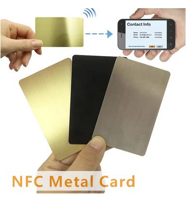 NFC Custom Metal Business Card Ntag-215/216 (Gold / Silver / Black) Cardclick Pakistan